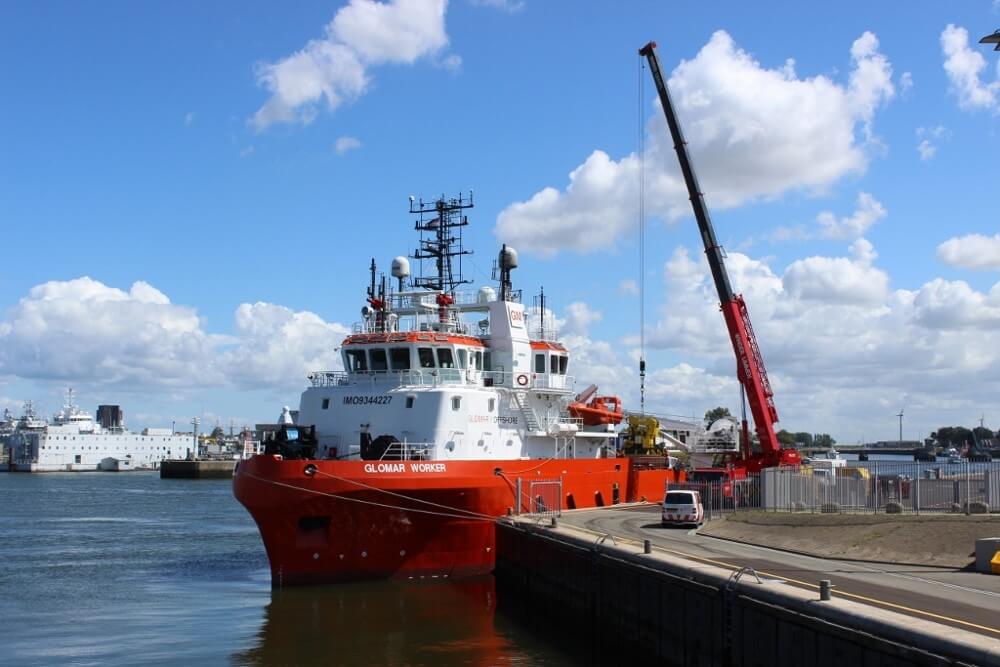 De Glomar Worker is nu vanuit Den Helder als subsea/survey vaartuig actief