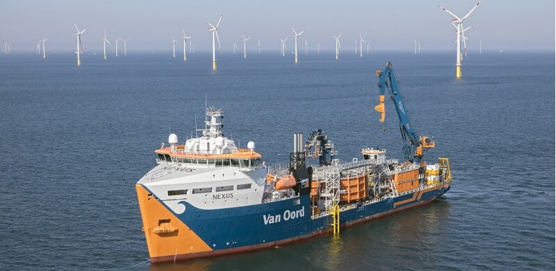 De Nexus heeft zowel in Borssele I en II als Borssele III en IV kabels aangelegd. (Foto: Van Oord)